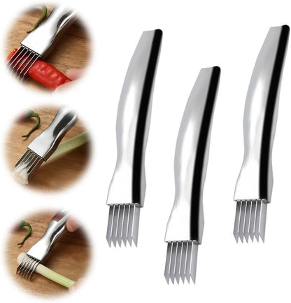 Shred Silk The Knife, 2024 New Stainless Steel Chopped Green Onion Knife, Food Speedy Chopper, Sharp Scallion Shredding Cutter, Kitchen Vegetable Cutter Household Multifunctional Food Slicer