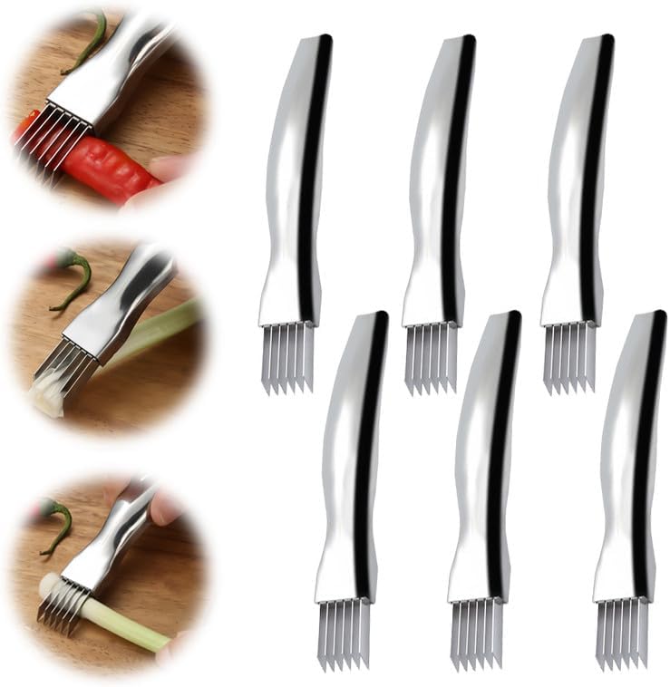 Shred Silk The Knife, 2024 New Stainless Steel Chopped Green Onion Knife, Food Speedy Chopper, Sharp Scallion Shredding Cutter, Kitchen Vegetable Cutter Household Multifunctional Food Slicer