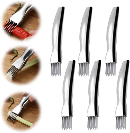 Shred Silk The Knife, 2024 New Stainless Steel Chopped Green Onion Knife, Food Speedy Chopper, Sharp Scallion Shredding Cutter, Kitchen Vegetable Cutter Household Multifunctional Food Slicer
