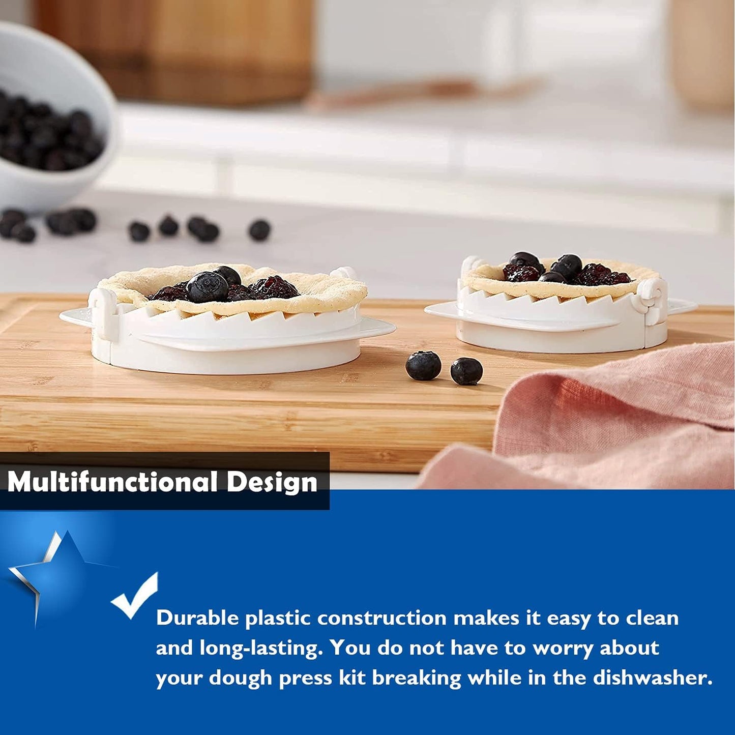 Dough Press, Set of 3 Empanada Press Dumpling Maker Dough Cutter Dumpling Mold for Dumpling, Calzone, Ravioli, Empanada, Pierogi, Turnover & Meat Pie