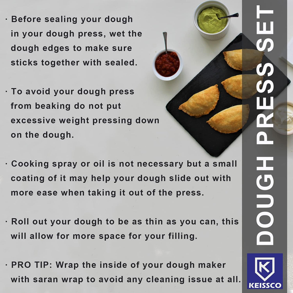 Dough Press, Set of 3 Empanada Press Dumpling Maker Dough Cutter Dumpling Mold for Dumpling, Calzone, Ravioli, Empanada, Pierogi, Turnover & Meat Pie