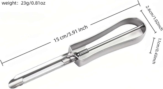 Professional Stainless Steel Peeler - Swivel Blade, Ergonomic Handle, Potato Eye Remover - Commercial Grade Vegetable Peeler for Potatoes, Carrots, Apples - Dishwasher Safe