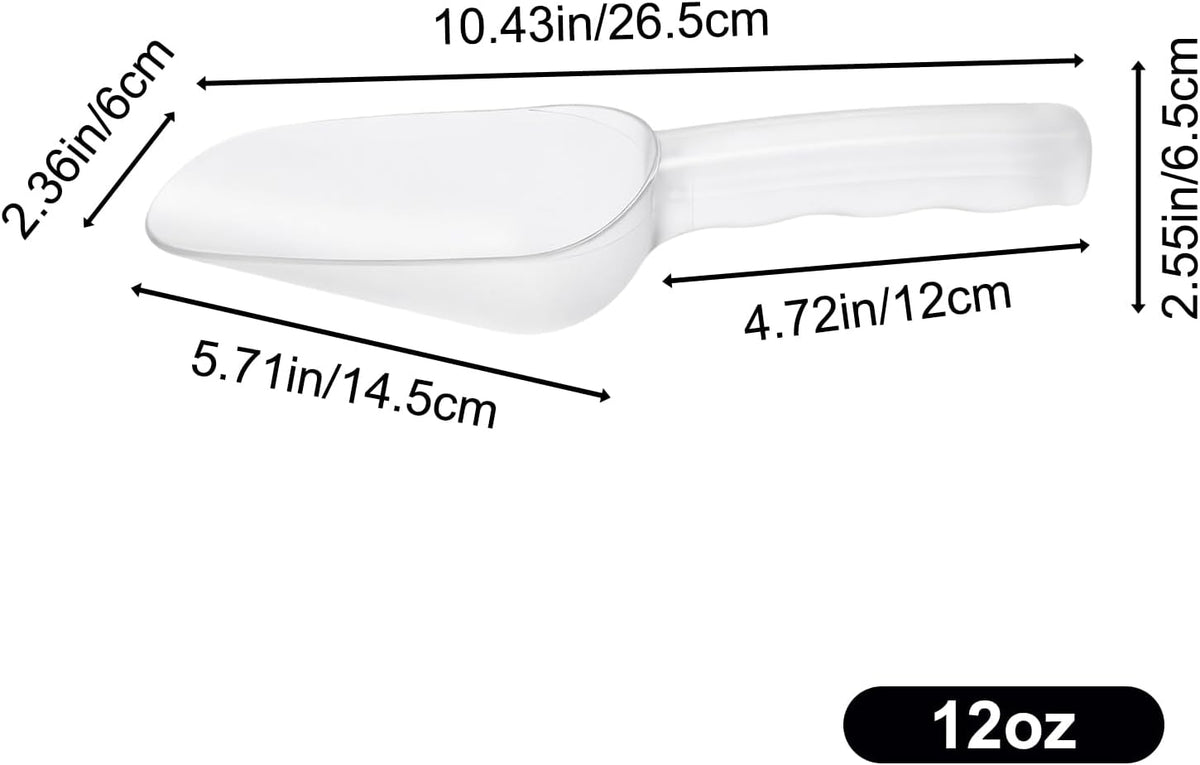 Plastic ice scoop for freezer - 12oz ice scoop BPA-FREE polycarbonate scoop with ergonomic handle, ideal for ice maker,ice cube, ice bucket, coffee beans, popcorn,ice cream, dishwasher safe (1 Pack)M