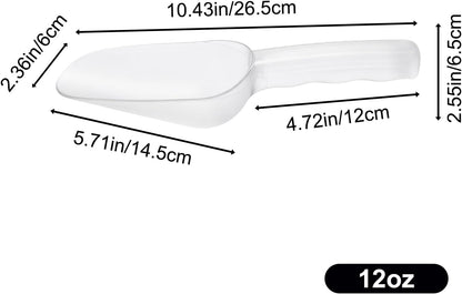 Plastic ice scoop for freezer - 12oz ice scoop BPA-FREE polycarbonate scoop with ergonomic handle, ideal for ice maker,ice cube, ice bucket, coffee beans, popcorn,ice cream, dishwasher safe (1 Pack)M