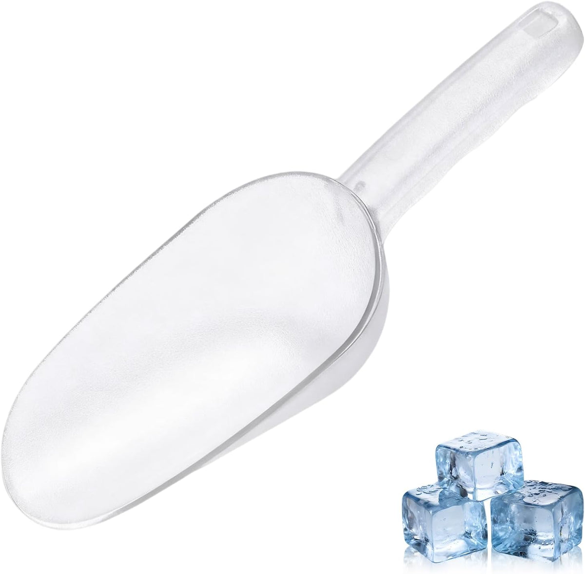 Plastic ice scoop for freezer - 12oz ice scoop BPA-FREE polycarbonate scoop with ergonomic handle, ideal for ice maker,ice cube, ice bucket, coffee beans, popcorn,ice cream, dishwasher safe (1 Pack)M