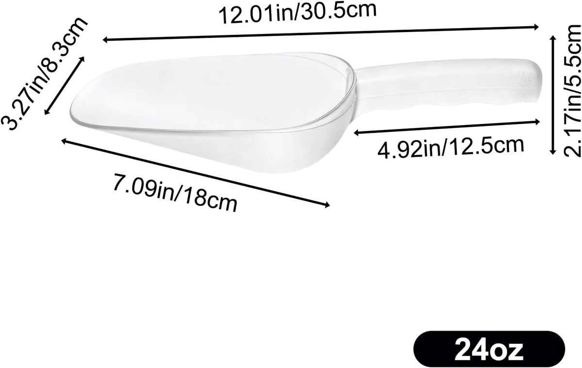 Plastic ice scoop for freezer - 12oz ice scoop BPA-FREE polycarbonate scoop with ergonomic handle, ideal for ice maker,ice cube, ice bucket, coffee beans, popcorn,ice cream, dishwasher safe (1 Pack)M