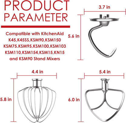 Mixer Attachments for KitchenAid 5QT Tilt-Head Mixer, 3 PCS