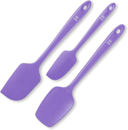 Silicone Spatula Set - 600F Heat Resistant, 3-Pc Black