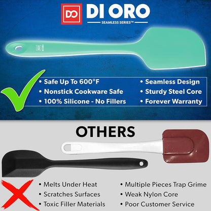 Silicone Spatula Set - 600F Heat Resistant, 3-Pc Black