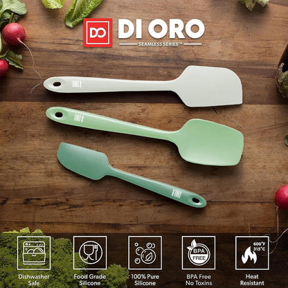 Silicone Spatula Set - 600F Heat Resistant, 3-Pc Black