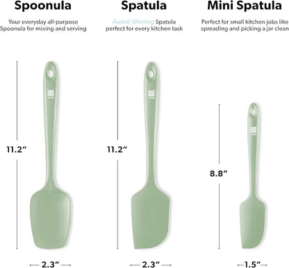 Silicone Spatula Set - 600F Heat Resistant, 3-Pc Black