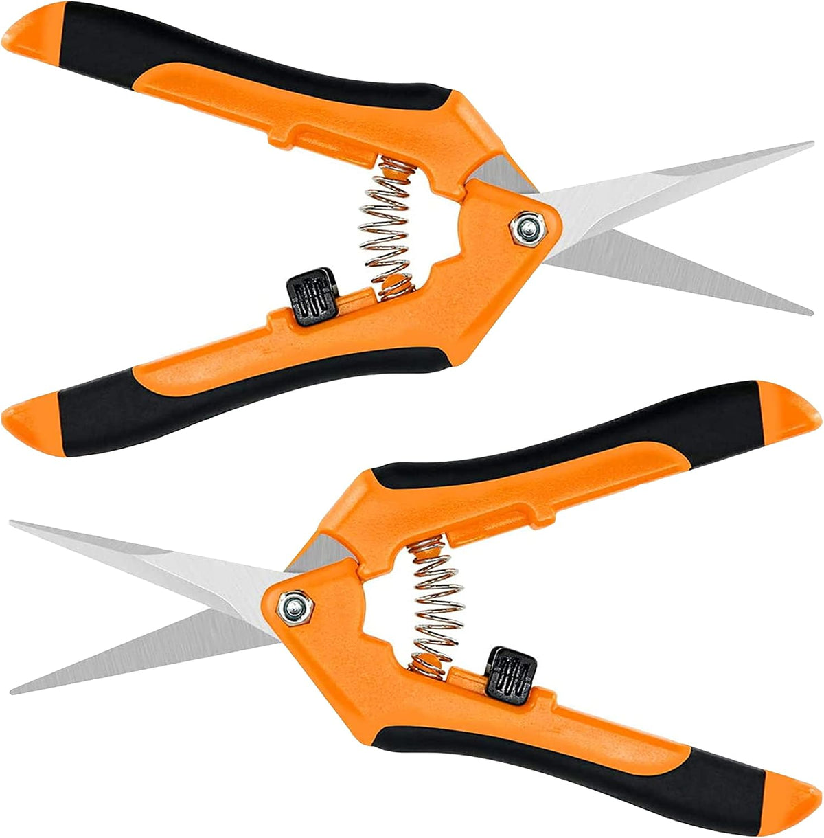 6.5 Inch Gardening Hand Pruner Pruning Shears Trimming Scissors with Straight Stainless Steel Blades for Bonsai, Herb, Bud, Hedge, Yellow