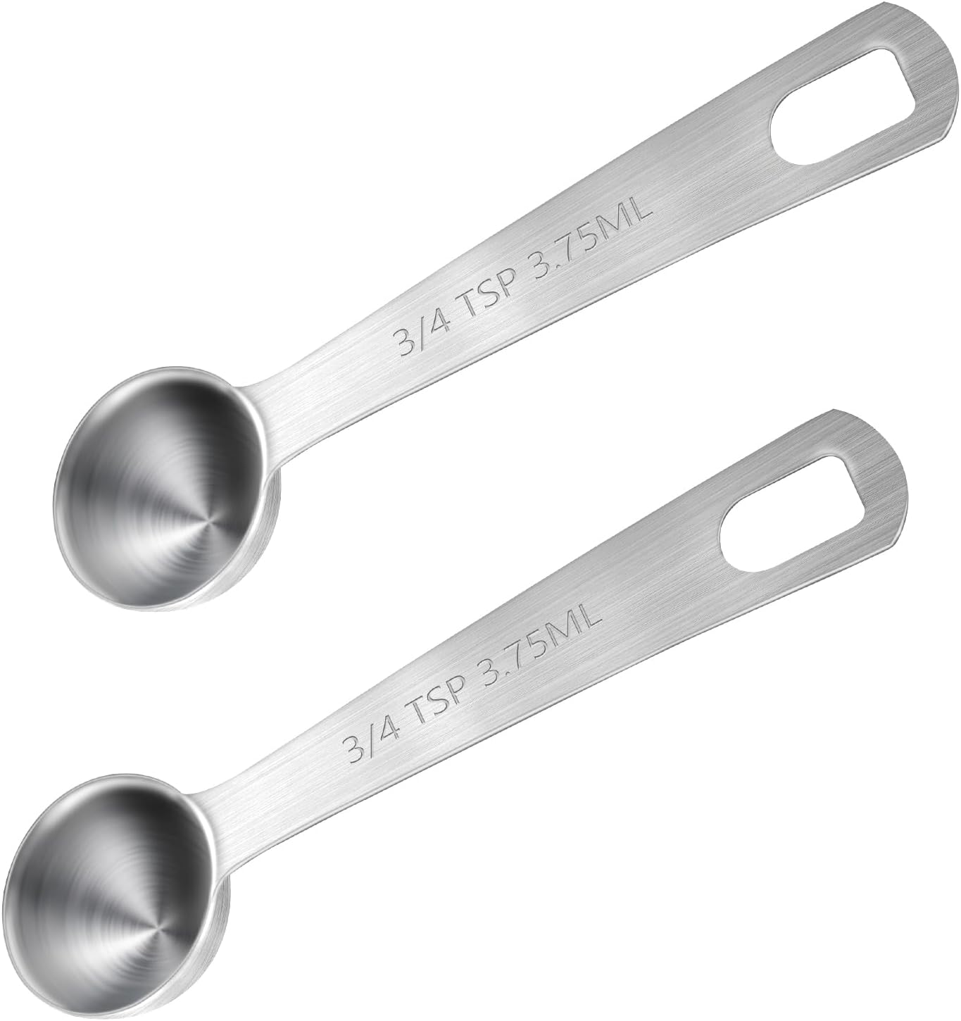 2 Pcs 3/4 Teaspoon Measuring Spoon (3.75ml | 1/4 tbsp| 1/8 oz) Stainless Steel Individual Measure Scoop Mini Metal Measuring Spoons Easy to Use and Easy to Wash for Cooking Baking Kitchen Gadgets