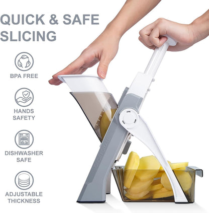 SupMaKin Safe Mandoline Slicer for Kitchen,Adjustable Potato Slicer 1-8 mm