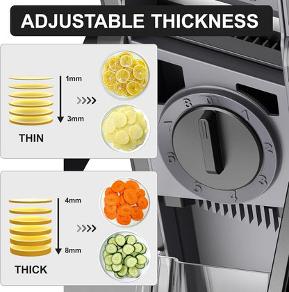SupMaKin Safe Mandoline Slicer for Kitchen,Adjustable Potato Slicer 1-8 mm