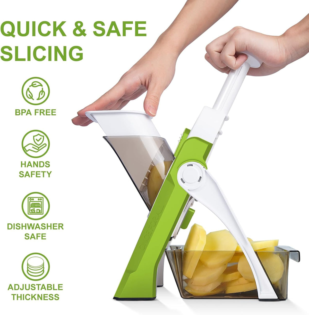 SupMaKin Safe Mandoline Slicer for Kitchen,Adjustable Potato Slicer 1-8 mm