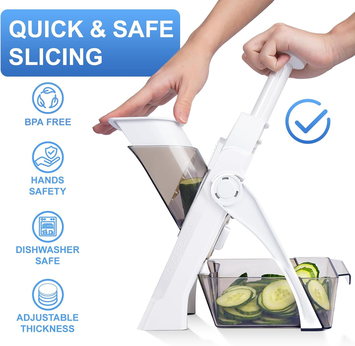 SupMaKin Safe Mandoline Slicer for Kitchen,Adjustable Potato Slicer 1-8 mm