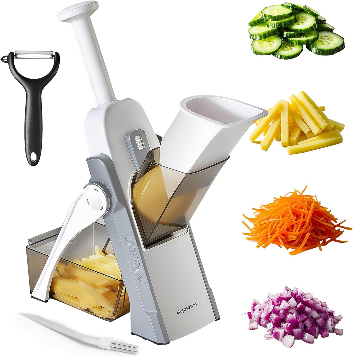SupMaKin Safe Mandoline Slicer for Kitchen,Adjustable Potato Slicer 1-8 mm