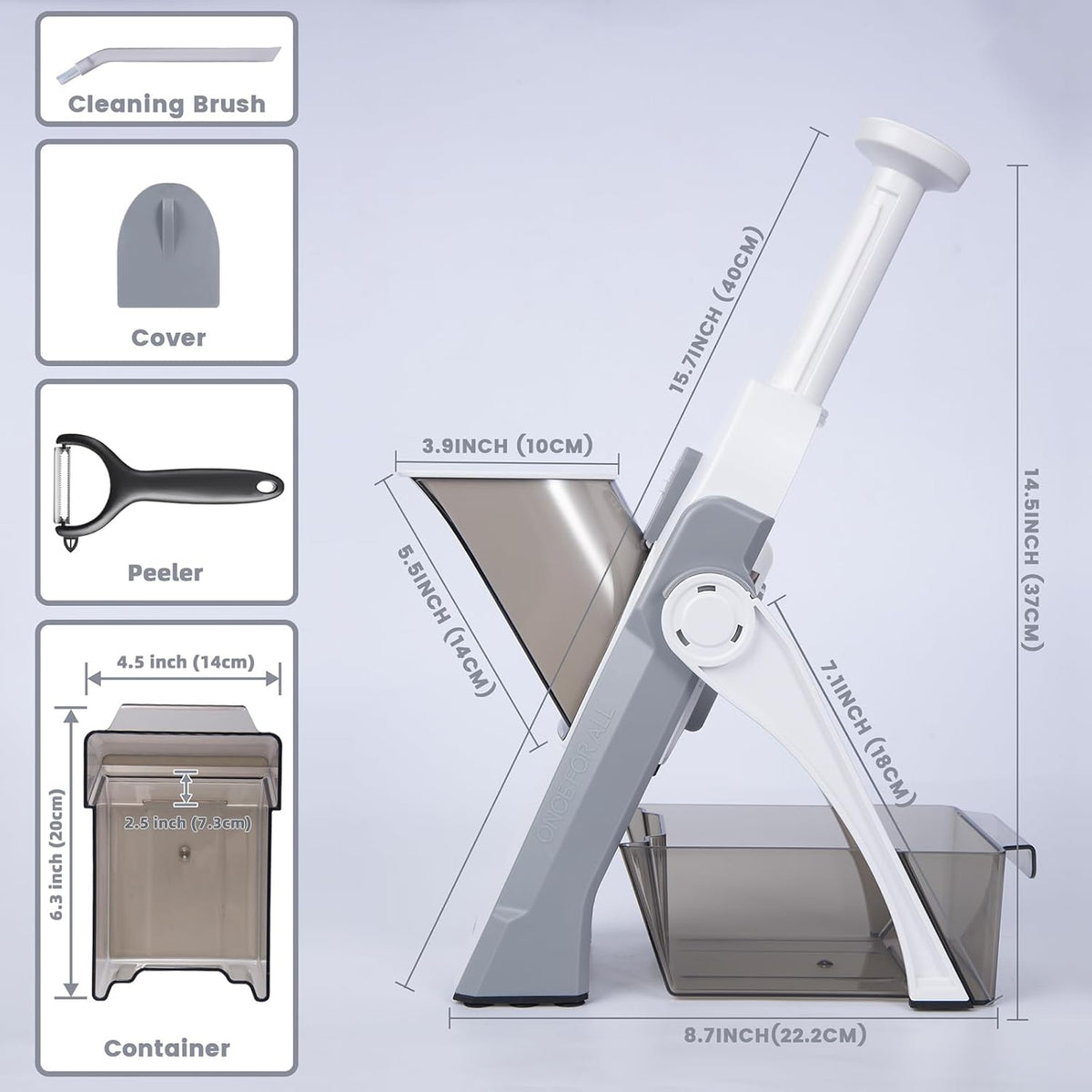 SupMaKin Safe Mandoline Slicer for Kitchen,Adjustable Potato Slicer 1-8 mm
