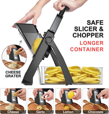 SupMaKin Safe Mandoline Slicer for Kitchen,Adjustable Potato Slicer 1-8 mm