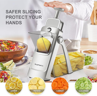 SupMaKin Safe Mandoline Slicer for Kitchen,Adjustable Potato Slicer 1-8 mm