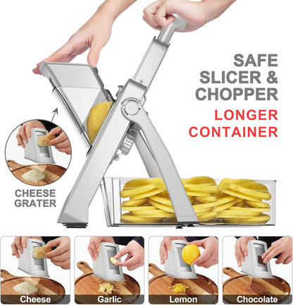 SupMaKin Safe Mandoline Slicer for Kitchen,Adjustable Potato Slicer 1-8 mm
