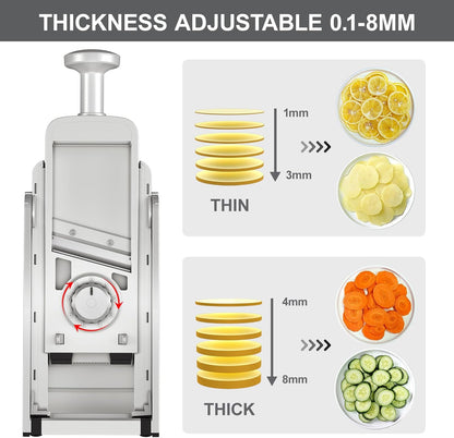SupMaKin Safe Mandoline Slicer for Kitchen,Adjustable Potato Slicer 1-8 mm