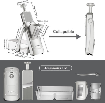 SupMaKin Safe Mandoline Slicer for Kitchen,Adjustable Potato Slicer 1-8 mm