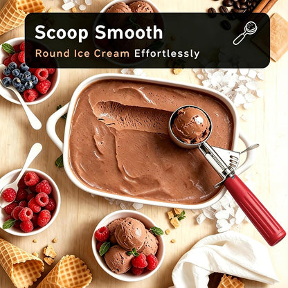 2 oz Scoop, Cookie Scoop for Baking, 2 oz Ice Cream Scoop with Trigger, #16 Disher, Portion Scoop, Blue Handle, Food Scoop for Ice Cream, Muffin, Cupcake Batter, Mashed Potato, Cookie Dough
