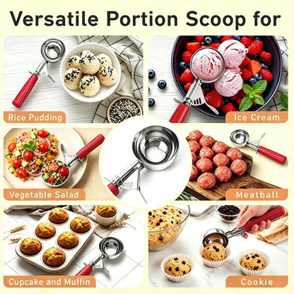 2 oz Scoop, Cookie Scoop for Baking, 2 oz Ice Cream Scoop with Trigger, #16 Disher, Portion Scoop, Blue Handle, Food Scoop for Ice Cream, Muffin, Cupcake Batter, Mashed Potato, Cookie Dough