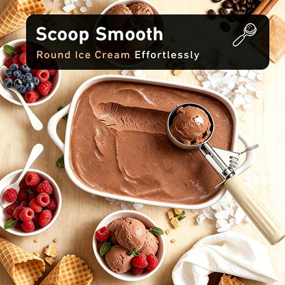 2 oz Scoop, Cookie Scoop for Baking, 2 oz Ice Cream Scoop with Trigger, #16 Disher, Portion Scoop, Blue Handle, Food Scoop for Ice Cream, Muffin, Cupcake Batter, Mashed Potato, Cookie Dough