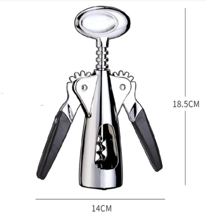 Wing Corkscrew Wine Opener - Wine Corkscrew Made of Zinc Alloy for Wine Bottles Beer Bottle, Silver