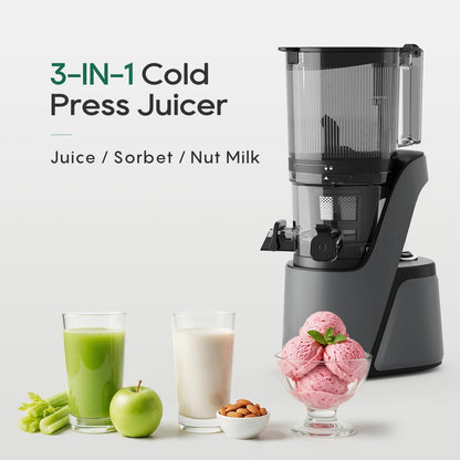 3-in-1 Cold Press Juicer C16, Makes Juice & Sorbet & Nut Milk