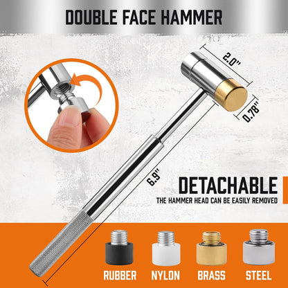 23-Piece Punch Set Roll Pin Punch Set and Hammer with Bench Block, Punch Tool Ideal for Maintenance