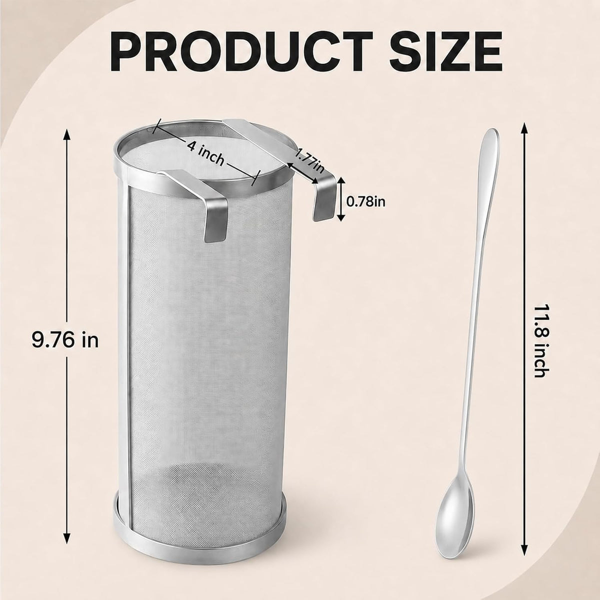 4×10 Inch Hop Spider Filter 300 Micron Stainless Steel