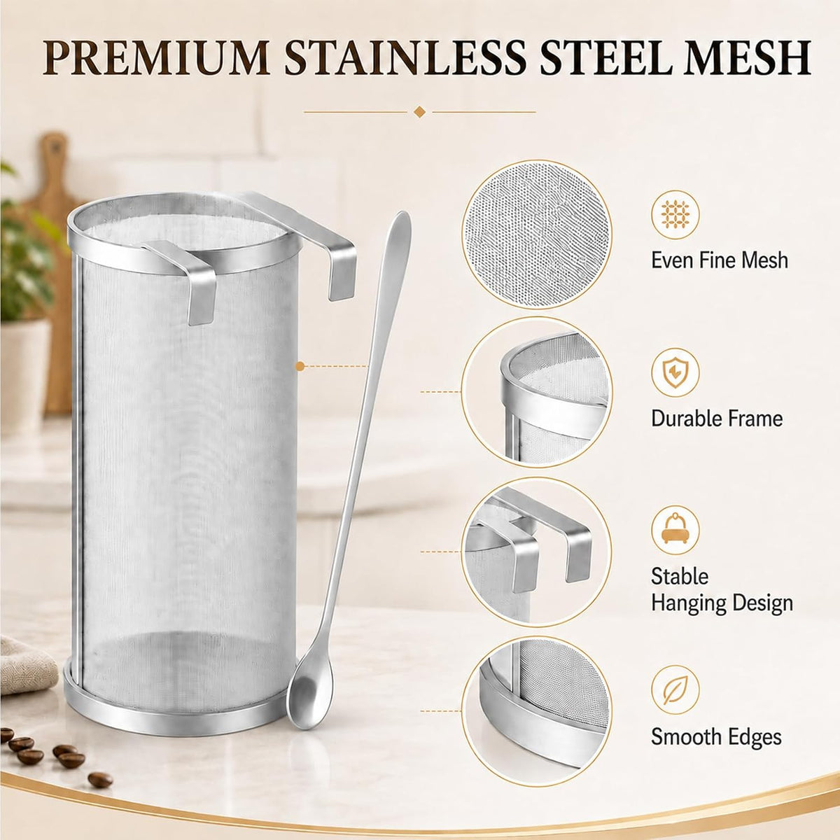 4×10 Inch Hop Spider Filter 300 Micron Stainless Steel