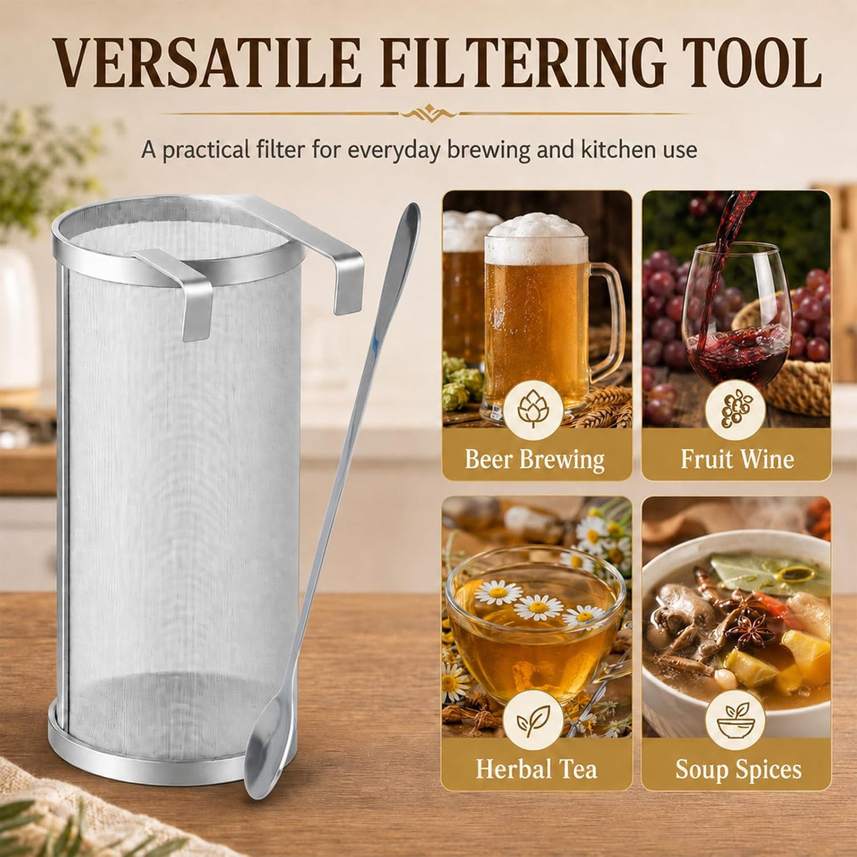 4×10 Inch Hop Spider Filter 300 Micron Stainless Steel