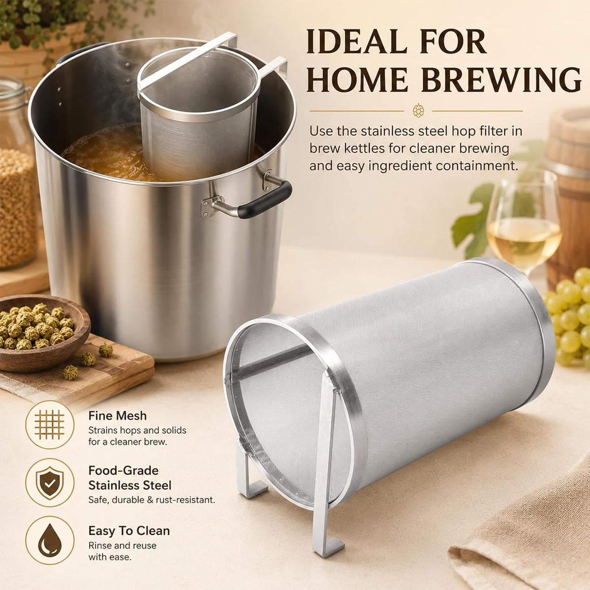 4×10 Inch Hop Spider Filter 300 Micron Stainless Steel