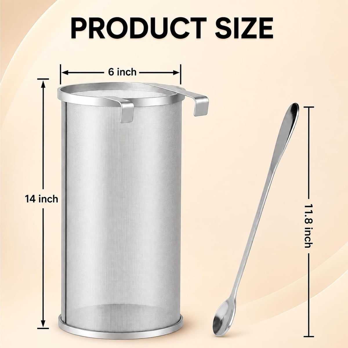 4×10 Inch Hop Spider Filter 300 Micron Stainless Steel