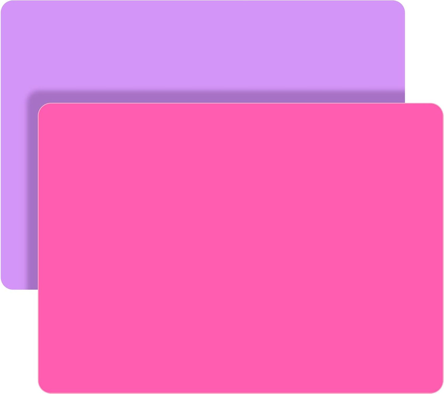 Silicone Mat, Silicone Mats for Crafts, 2pcs Silicone Mat for Jewelry Resin Molds, Silicone Mats for UV Resin Molds, DIY Art Crafts, Hot Pink & Light Purple, 11.69" x 8.26"