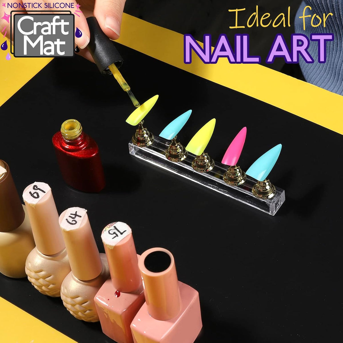 Silicone Mat, Silicone Mats for Crafts, 2pcs Silicone Mat for Jewelry Resin Molds, Silicone Mats for UV Resin Molds, DIY Art Crafts, Hot Pink & Light Purple, 11.69" x 8.26"