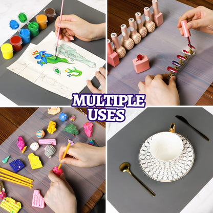 Silicone Mat, Silicone Mats for Crafts, 2pcs Silicone Mat for Jewelry Resin Molds, Silicone Mats for UV Resin Molds, DIY Art Crafts, Hot Pink & Light Purple, 11.69" x 8.26"
