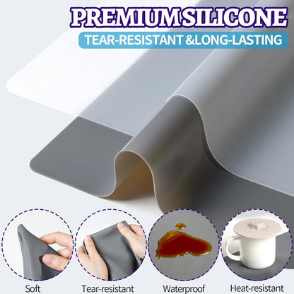 Silicone Mat, Silicone Mats for Crafts, 2pcs Silicone Mat for Jewelry Resin Molds, Silicone Mats for UV Resin Molds, DIY Art Crafts, Hot Pink & Light Purple, 11.69" x 8.26"
