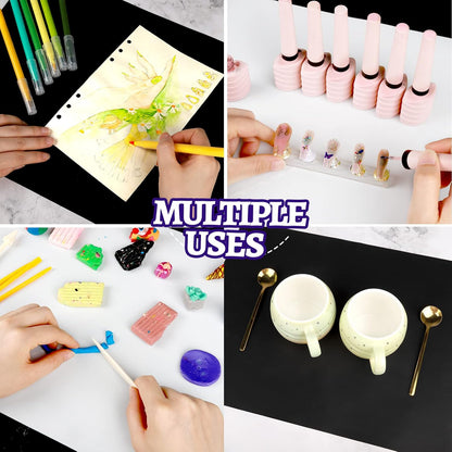 Silicone Mat, Silicone Mats for Crafts, 2pcs Silicone Mat for Jewelry Resin Molds, Silicone Mats for UV Resin Molds, DIY Art Crafts, Hot Pink & Light Purple, 11.69" x 8.26"