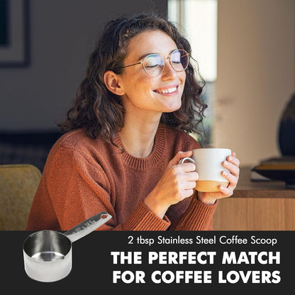Select Coffee Measurer, 4 inch 2 tbsp, Stainless Steel
