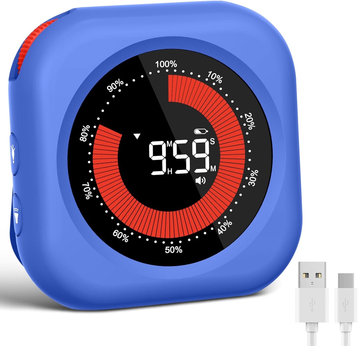 Rechargeable Digital Kitchen Timer for Cooking, Magnetic Timers with Countdown/up, Kids Timer with 5”LED Display 3 Brightness 4 Volume Adjustable for Classroom/Office/Home/Work/Study/Fitness/Game