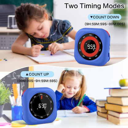 Rechargeable Digital Kitchen Timer for Cooking, Magnetic Timers with Countdown/up, Kids Timer with 5”LED Display 3 Brightness 4 Volume Adjustable for Classroom/Office/Home/Work/Study/Fitness/Game