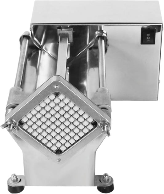 Electric French Fry Cutter Automatic Potato Chip Cutter Commercial French Fries Chips Maker Stainless Steel Electric Potato Slicer with 6mm 9mm 13mm Blade