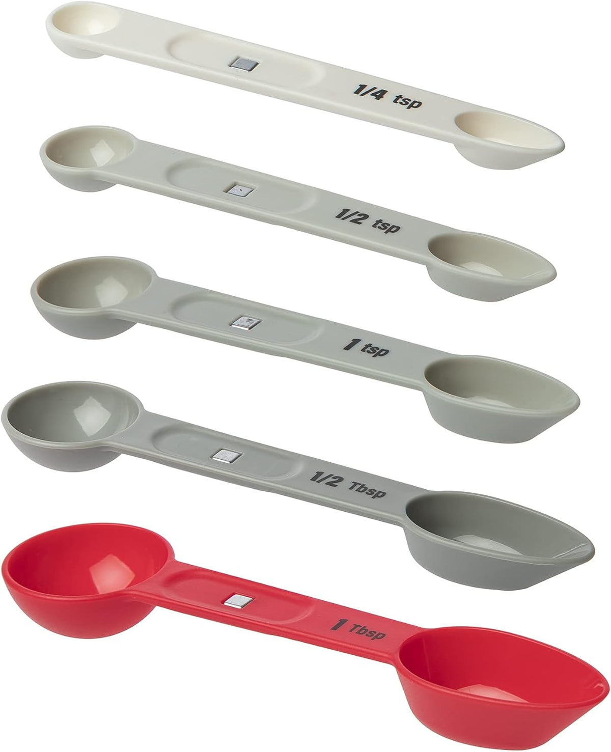 Prepworks Dual-Ended, Magnetic Measuring Spoon Set, White, 5 Piece