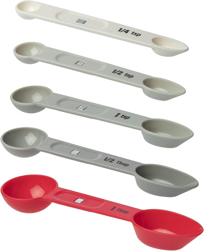 Prepworks Dual-Ended, Magnetic Measuring Spoon Set, White, 5 Piece